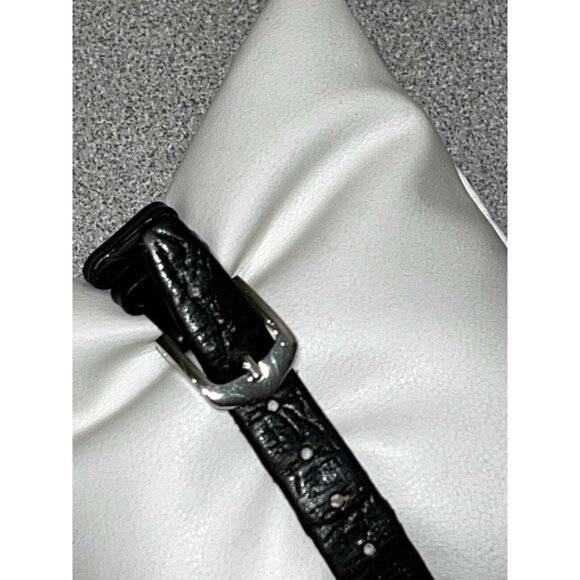 NEW GUESS SILVER TONE BLACK Leather BAND RECTANGLE WHITE DIAL WATCH in box